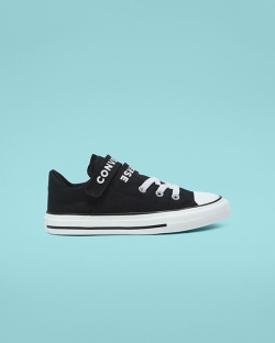 Converse Double Strap Easy-On Chuck Taylor All Star Fiu Rövidszárú Fekete/Fehér | AHOUFVQ-HU